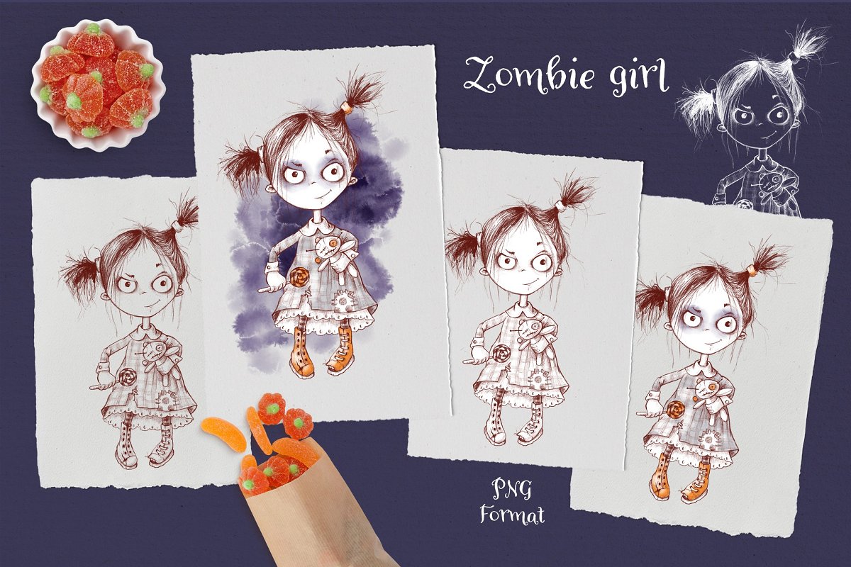 Scary zombie girl.