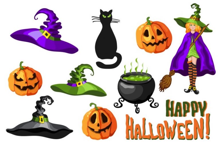Set of Halloween Cartoon Characters - Master Bundles