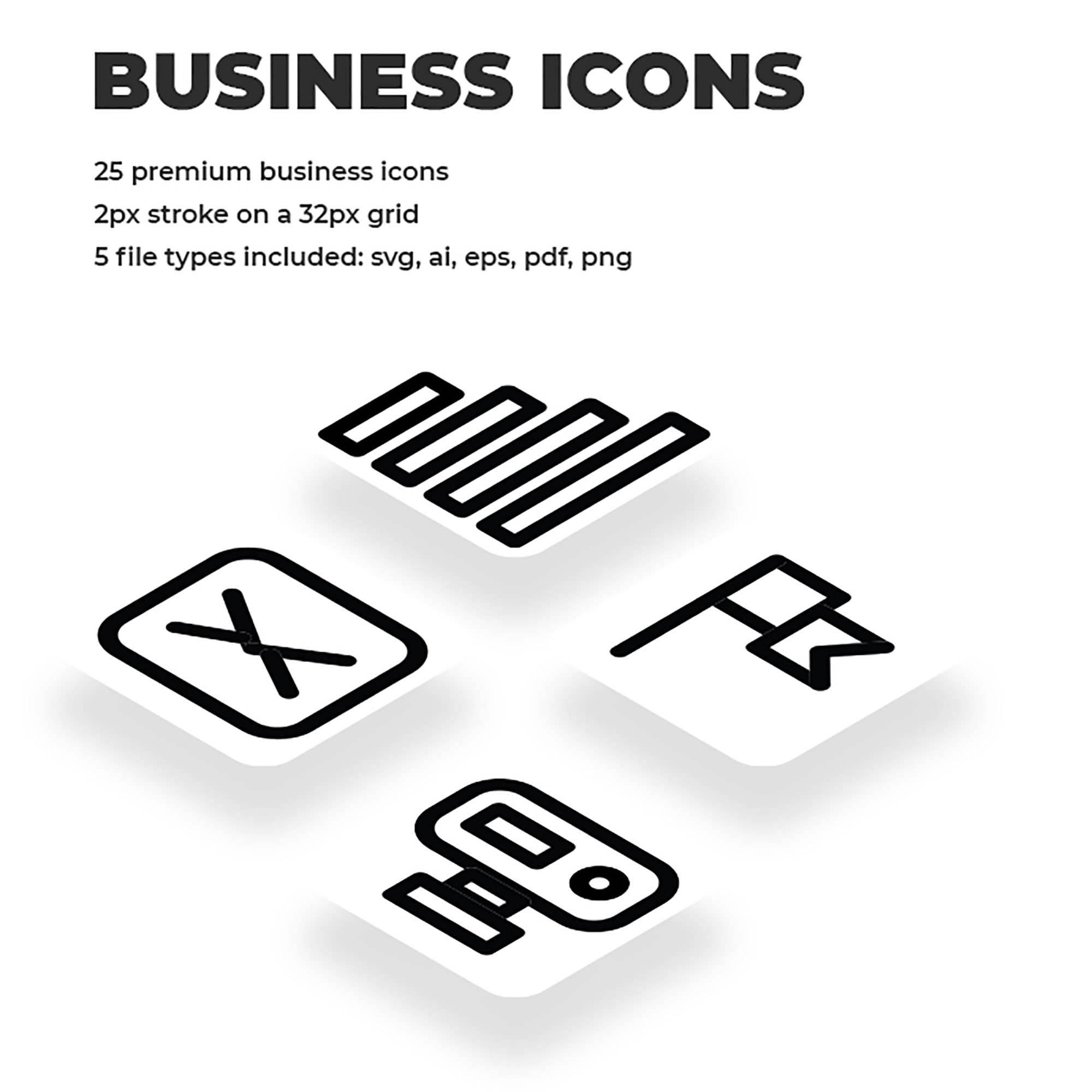 business icons black and white