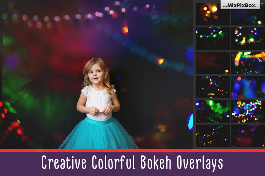 100 Colorful Bokeh Background Photo Overlays