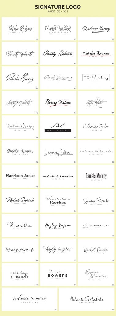 70 Signature Logo Bundle – MasterBundles