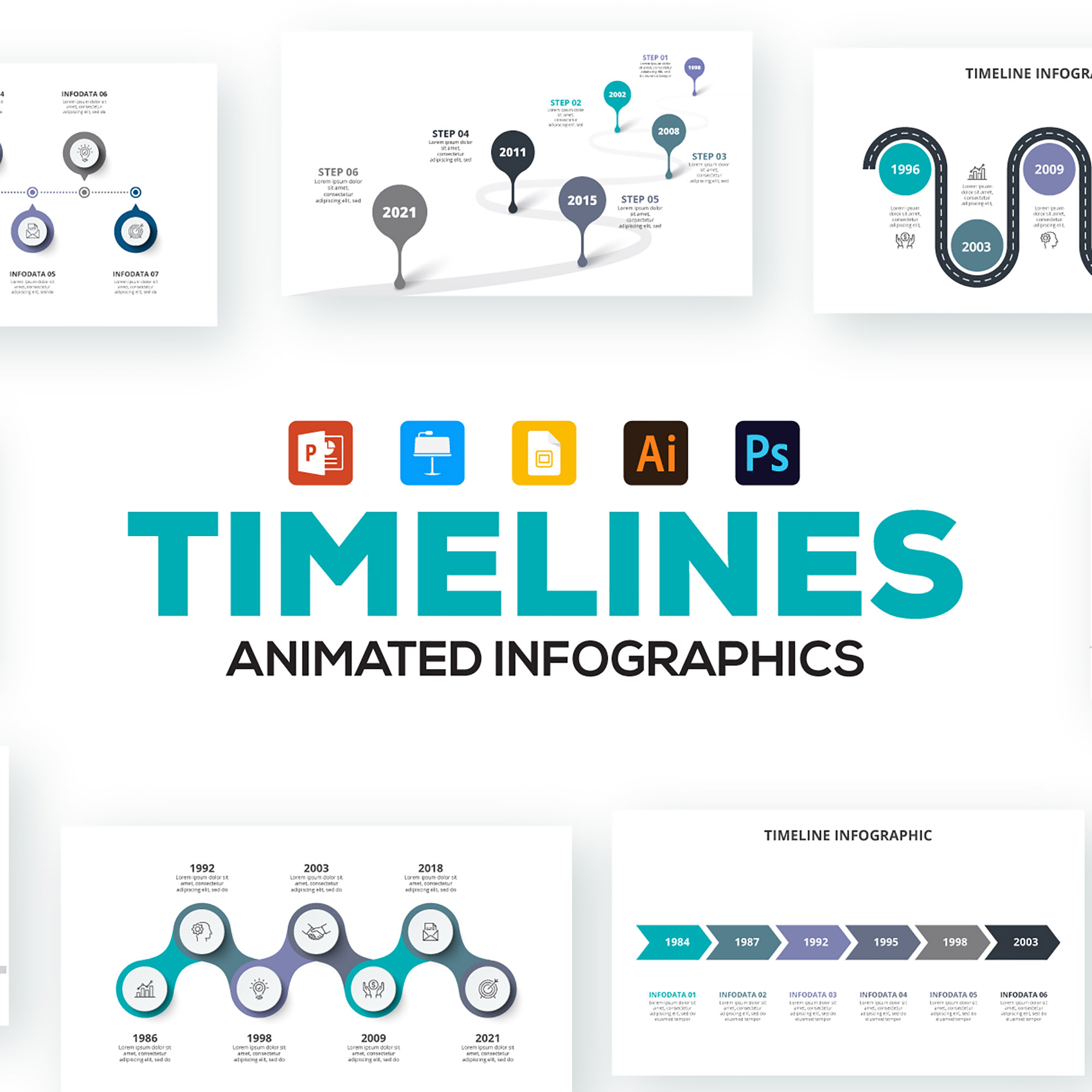 Images with Keynote Timeline Template.