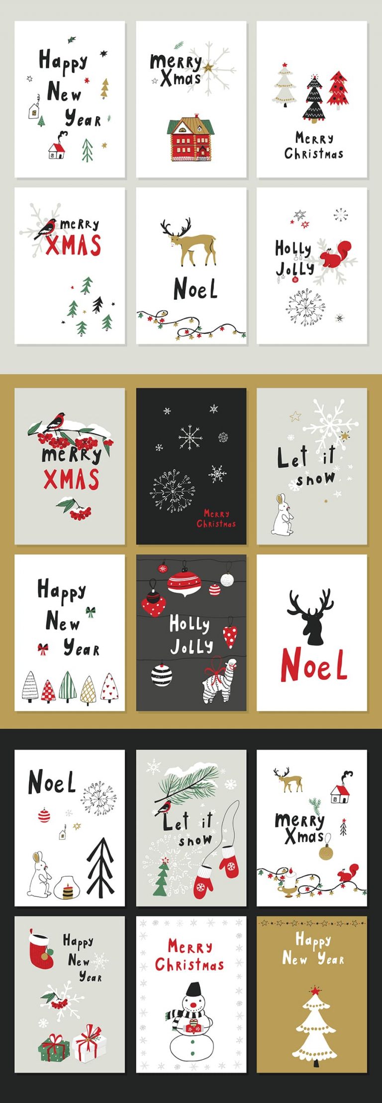 Christmas Patterns & Postcards: Merry X-Mas – MasterBundles