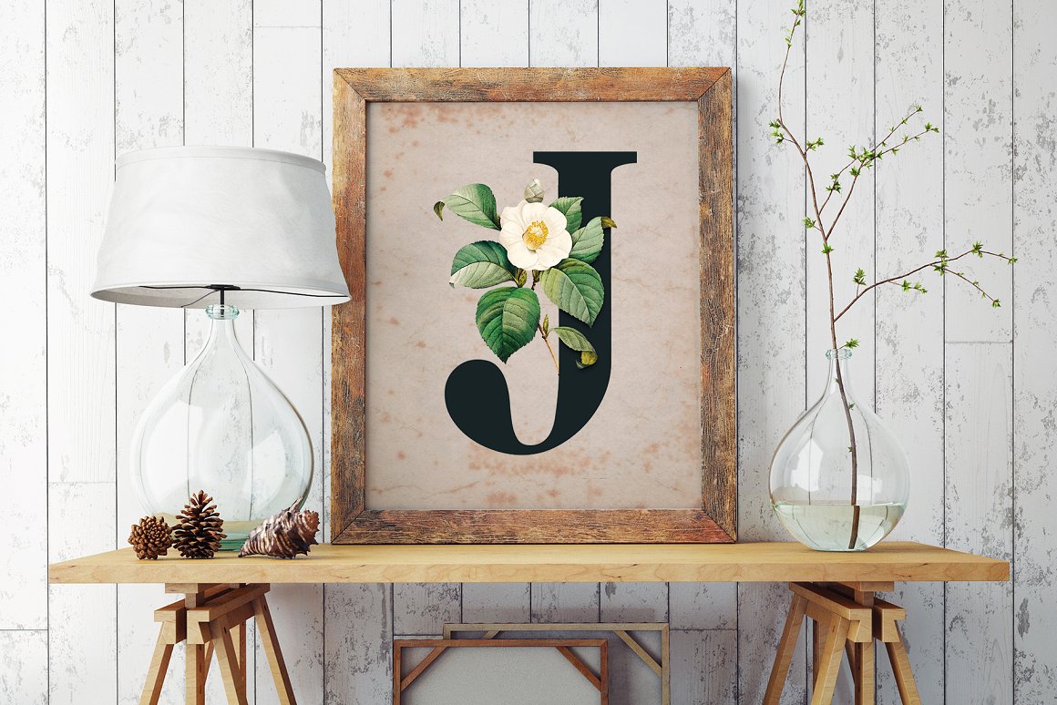 Beige poster with one flowers word.