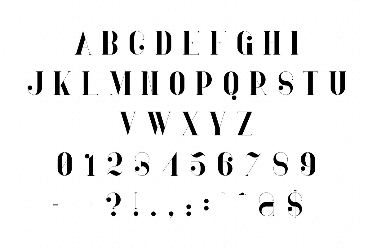 Font without analogues.