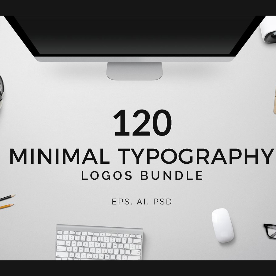 Minimal Typography Logos Bundle main cover.