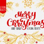 Hand Drawing Merry Christmas Lettering and Doodle Elements