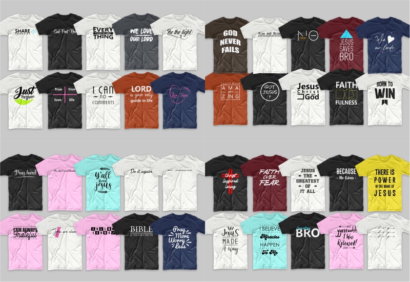 T-shirts for every taste. Different colors and lettering make them versatile.