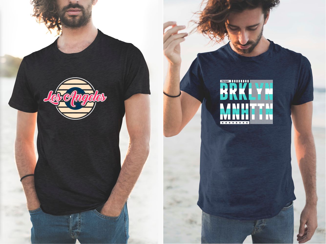 T-shirts for men with a classic cut with a round neck and catchy slogans.