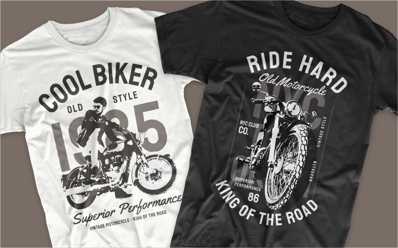 T-shirts from Motorcycles bundle collection.