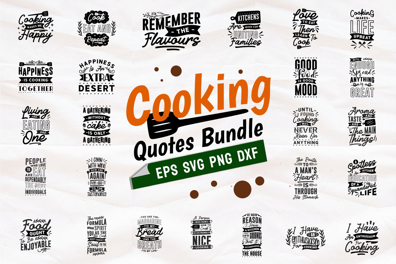 Cooking quotes bundle.Quote Designs.