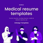 Medical resume template with three doctors.