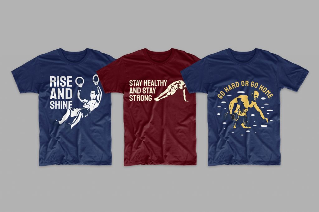 50 Gym T-shirt Designs Bundle
