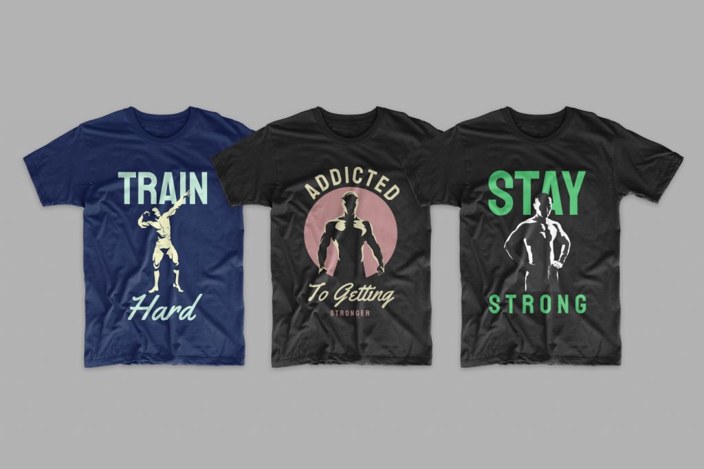 50 Gym T-shirt Designs Bundle