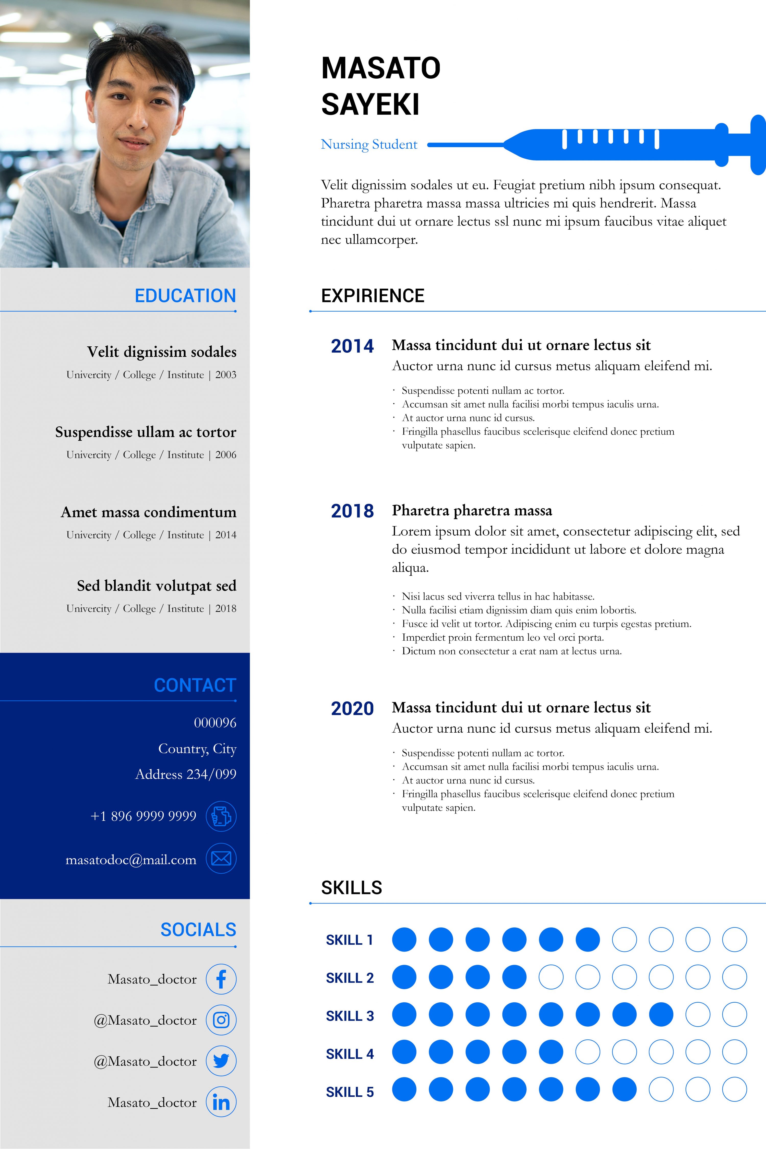 Nursing Resume Template pinterest preview.