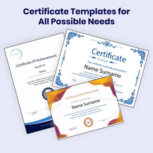 Certificate Templates for All Possible Needs