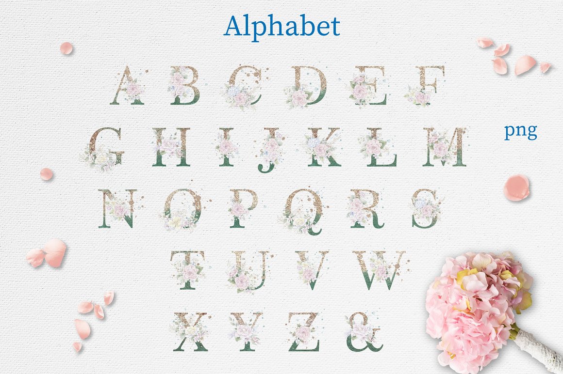 These letters are an example of tenderness and elegance. They are made in pastel colors.