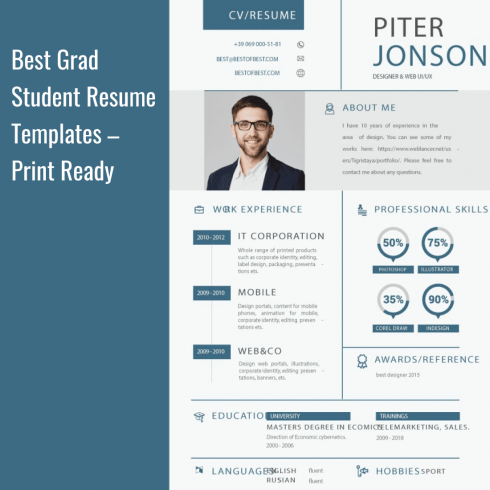 Best Grad Student Resume Templates. Cover image.
