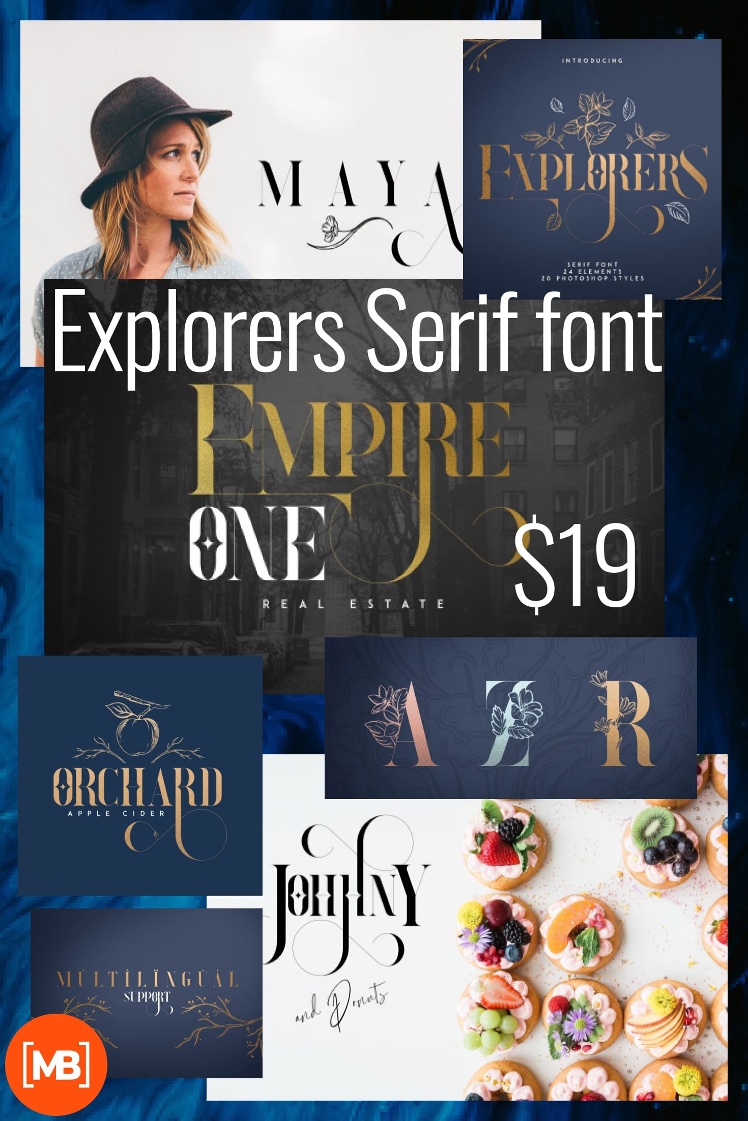 Pinterest Image: Explorers Serif font + Extras - $19.