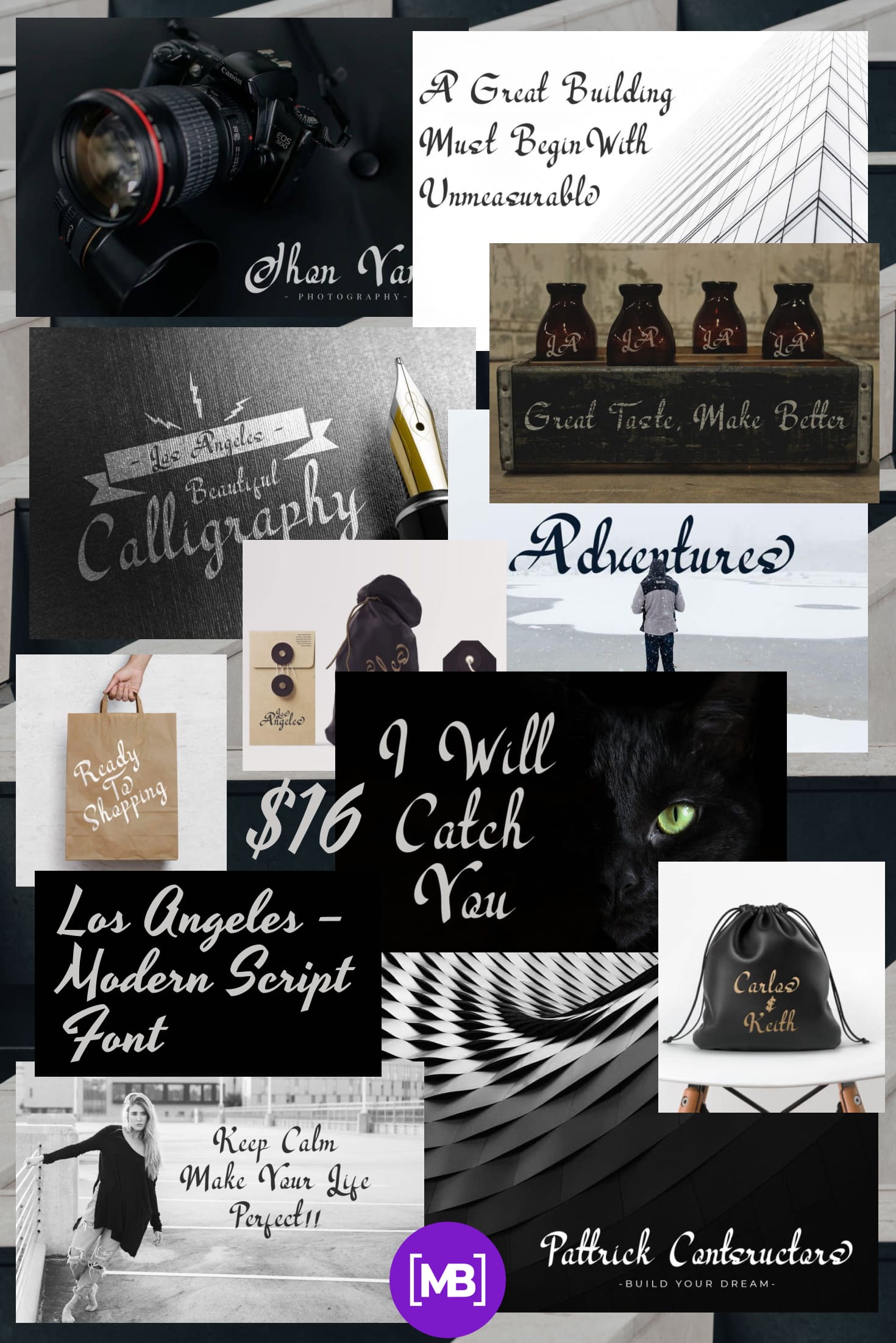 Pinterest Image: Los Angeles - Modern Script Font - $3.