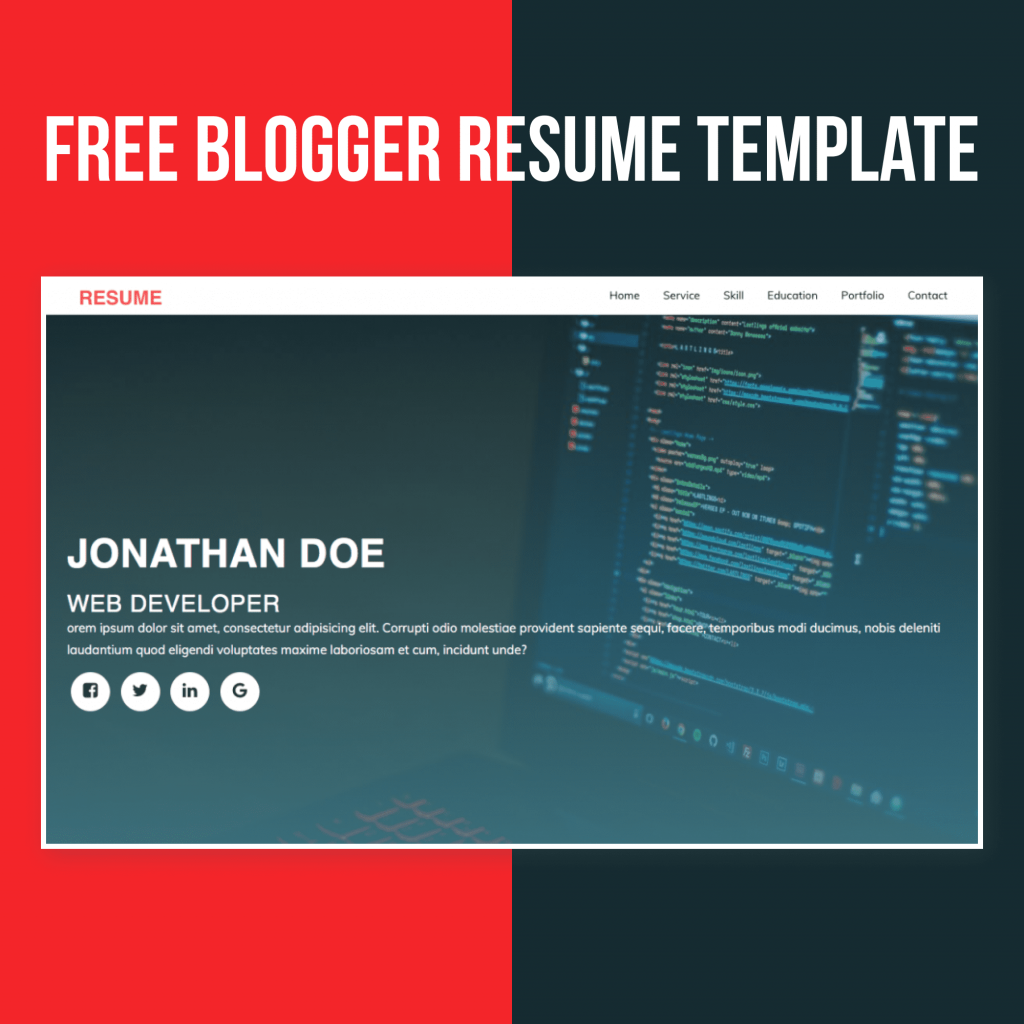 Free Blogger Resume Template - Master Bundles