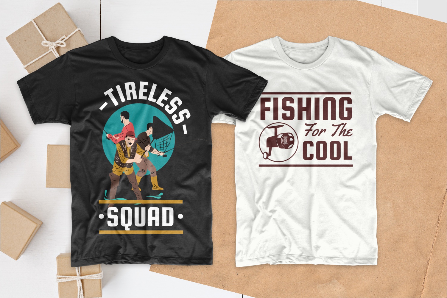 T-shirts with a group of desperate fishermen.