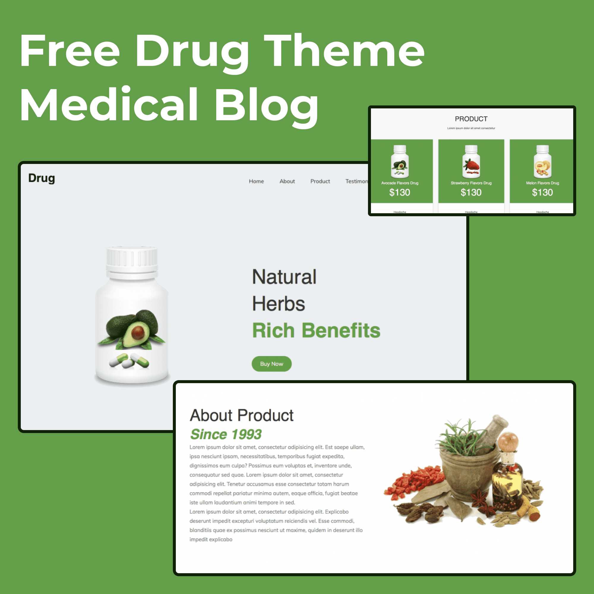 Free Drug Theme Medical Blog main image