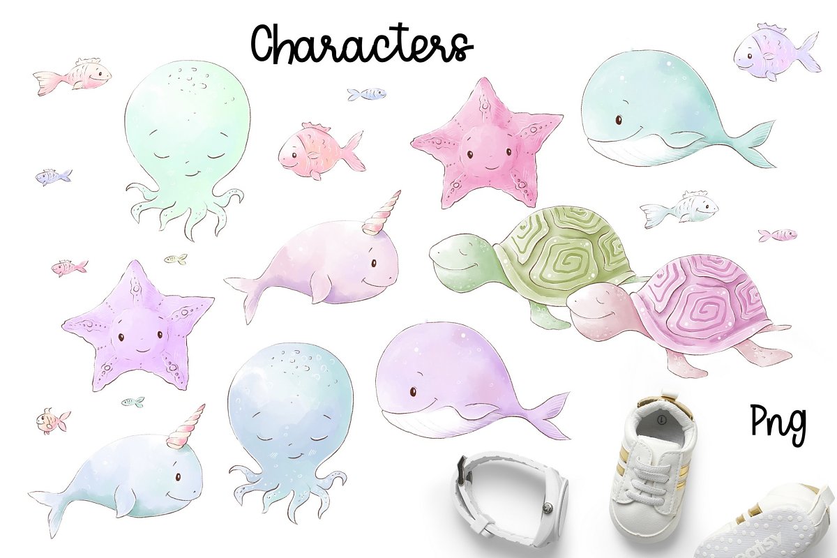 This is the perfect set for those who love dolphins, whales and turtles.