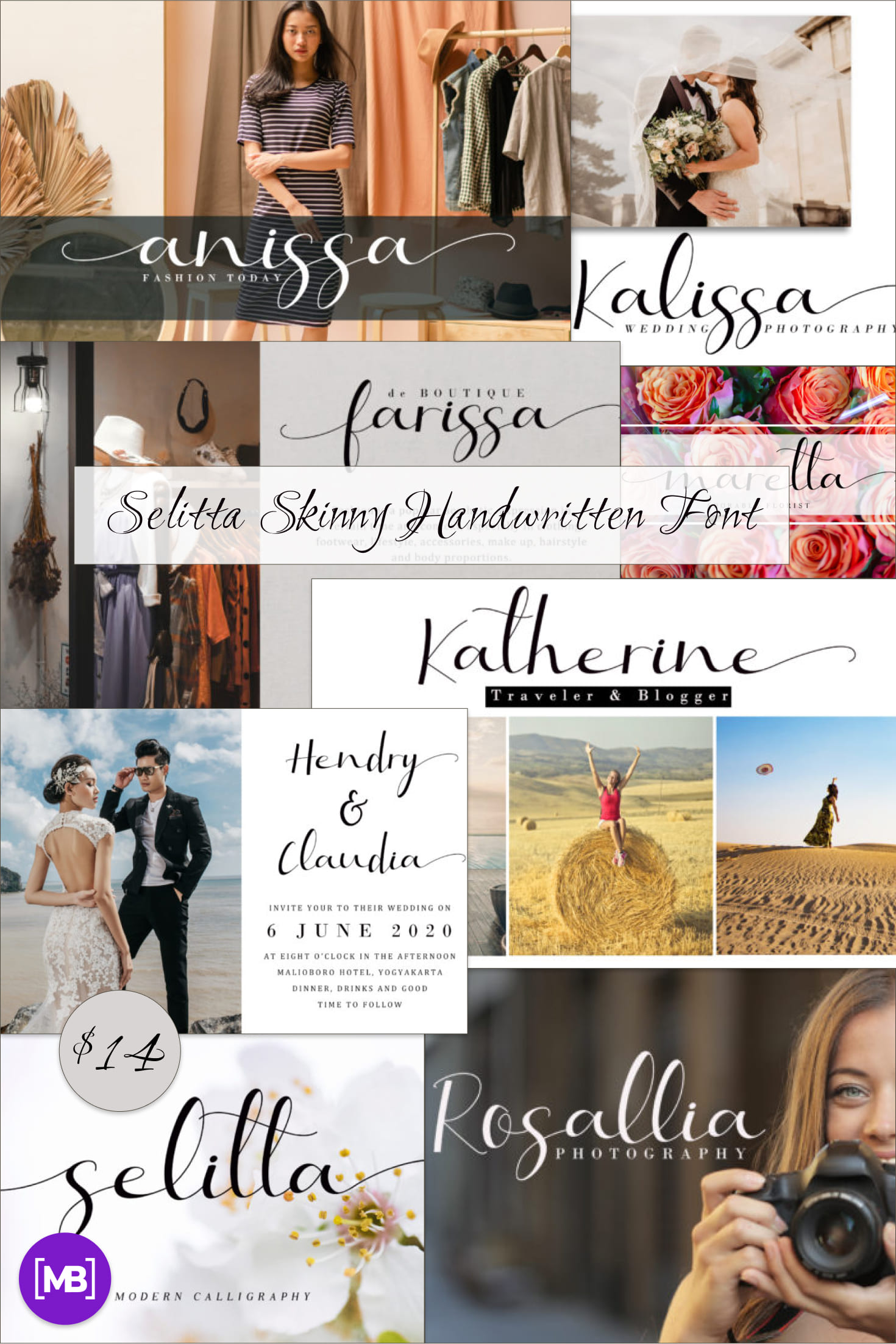 Pinterest Image: Selitta Skinny Handwritten Font.