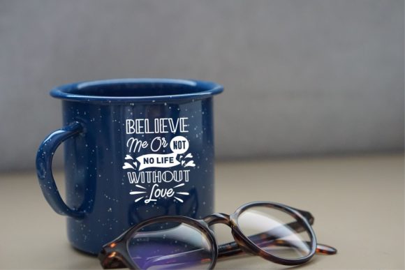 Love Quote on the blue cup.