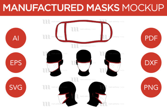 Manufactured Face Mask Mockup - Vector Mockup Template