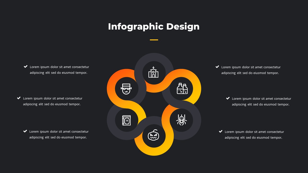 Very original infographics without numbers, only with icons and intertwined limbs.