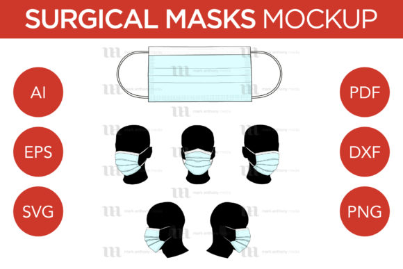 Download Vector Face Mask Mockup Template - Master Bundles