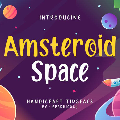 Amsteroid Space Font Example.