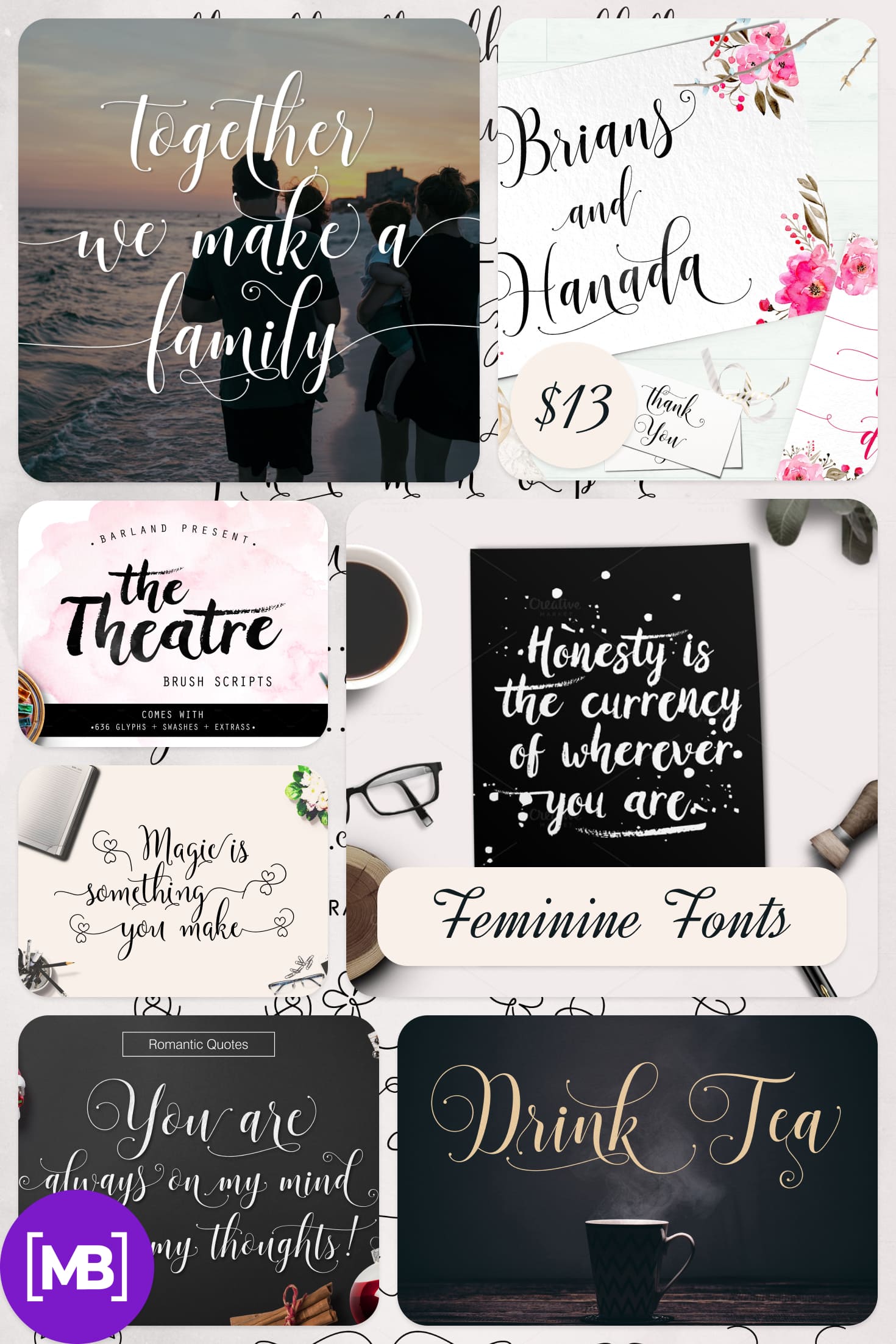 Barland | Font Bundles Collection. Collage Image.