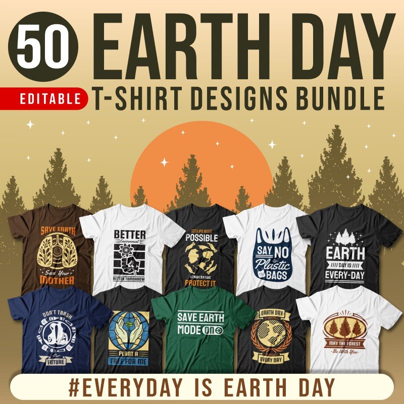 Earth Day T-shirt Designs Bundle
