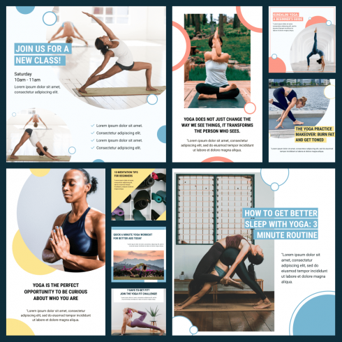 Cover image. Yoga Instagram Templates.