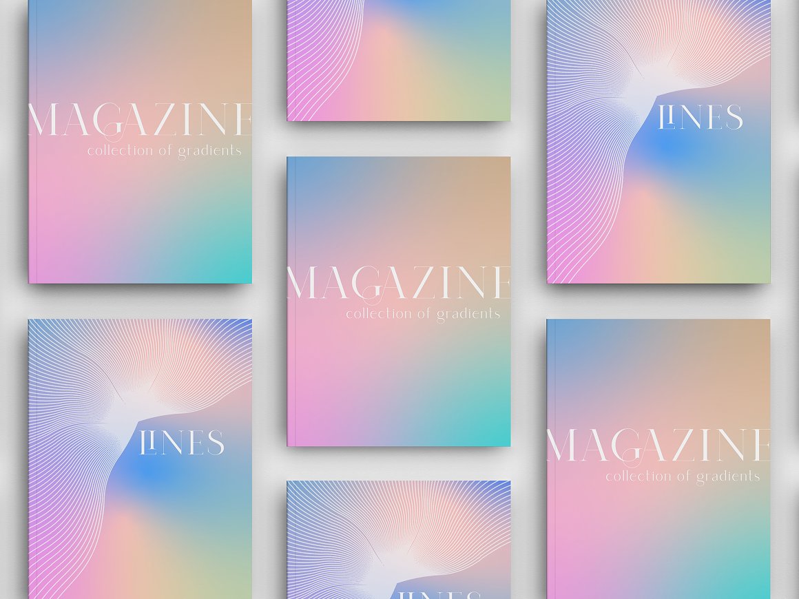 Gradient posters could be part of a Vogue magazine section.