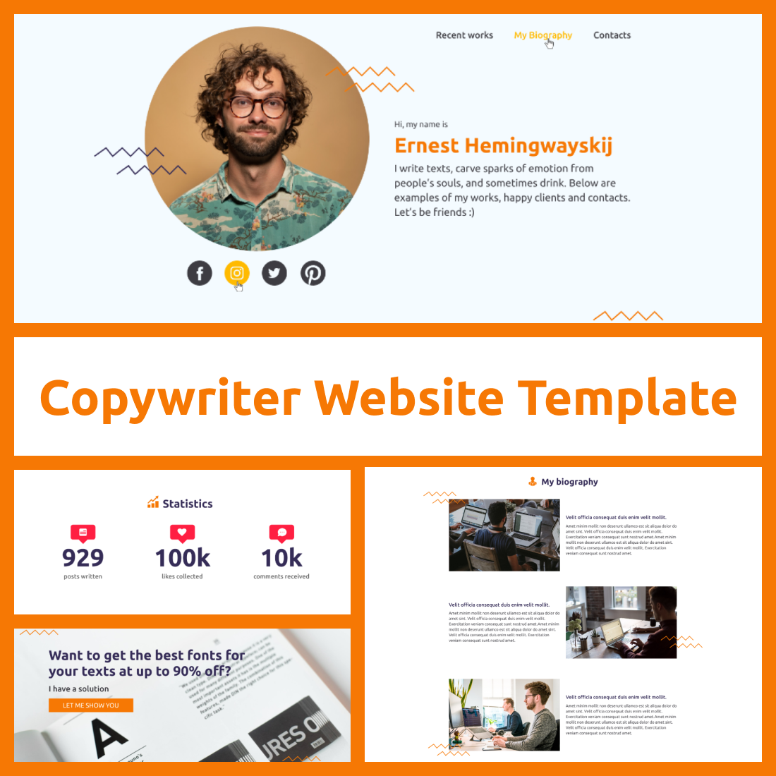 Copywriter Website Template Blogspot cover.