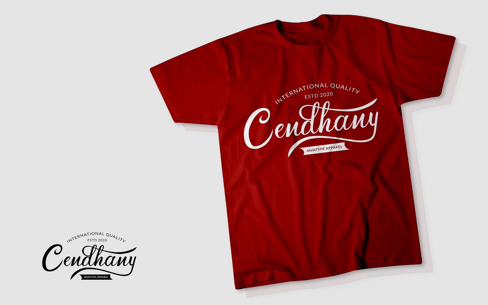 T-shirt with white logo. Hand Lettered Font.