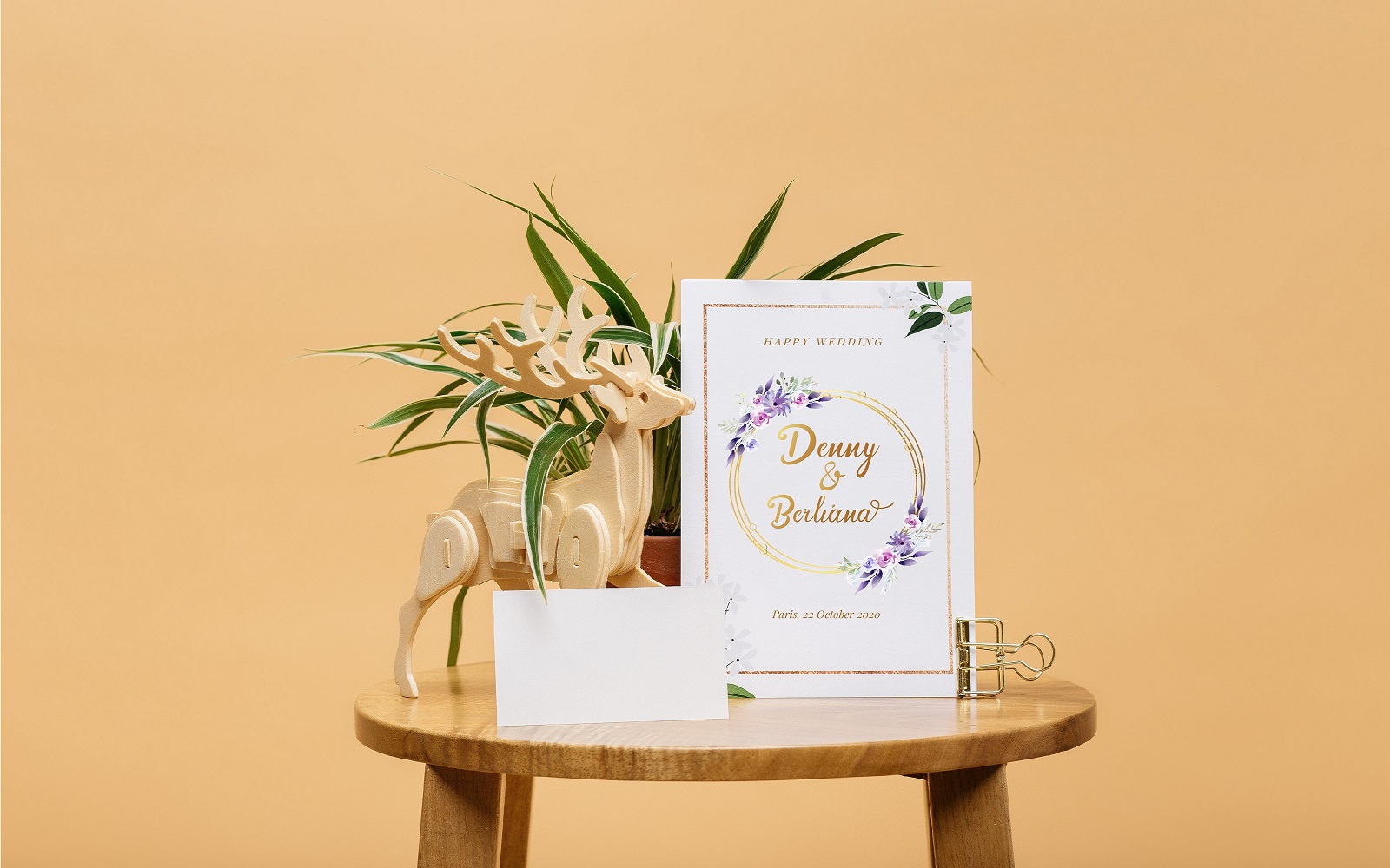 Luxury card with a beautiful gold font. Hand Lettered Font.