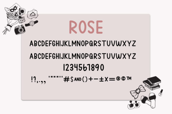 General view of Lilirose Fonts with all aspects.