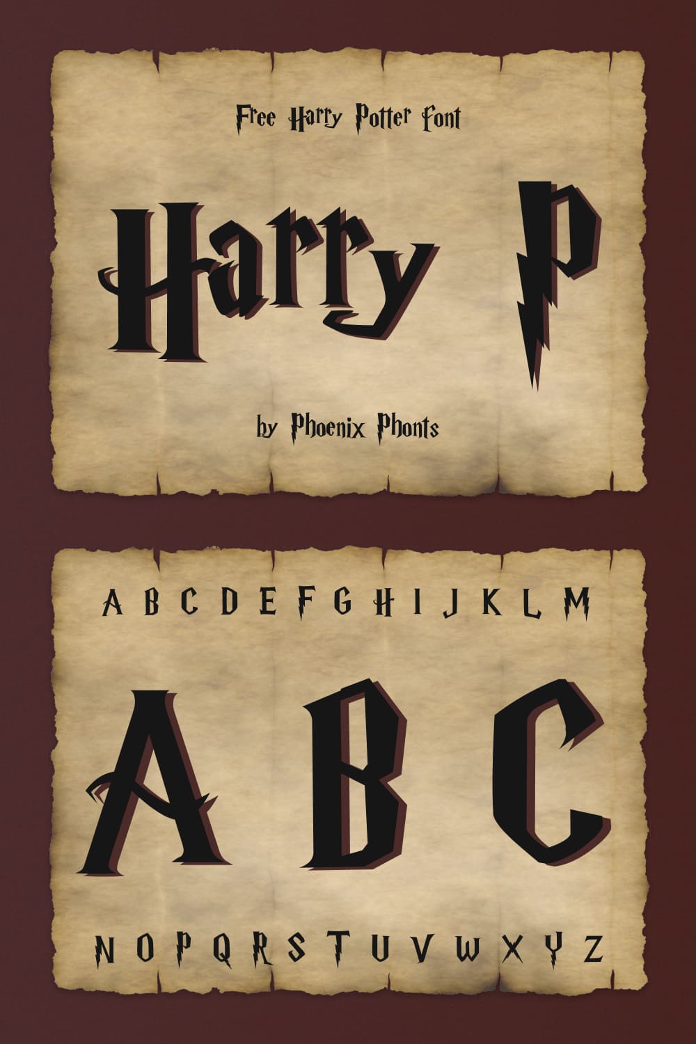 Free harry potter font image preview.