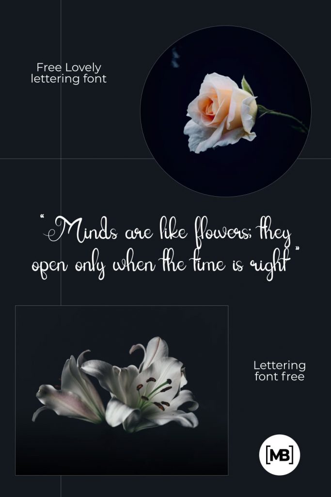 Lettering font free preview example for Pinterest.