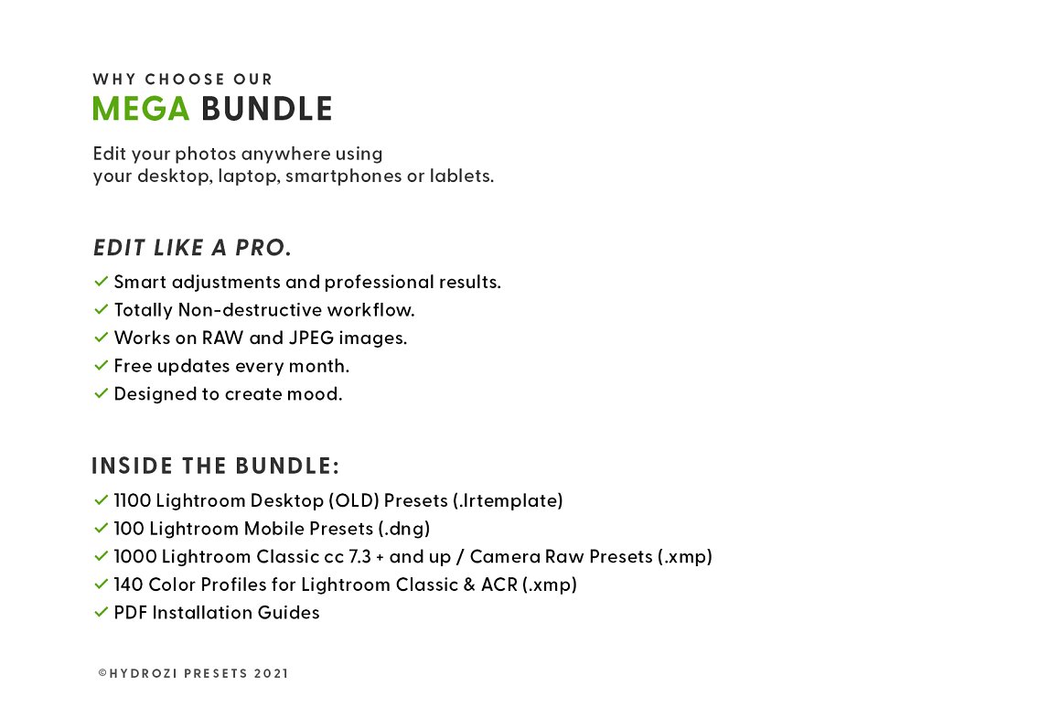 About Lightroom Presets Bundle.