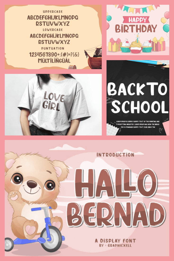 Hallo Bernad Baby Blocks Fonts - MasterBundles - Pinterest Collage Image.