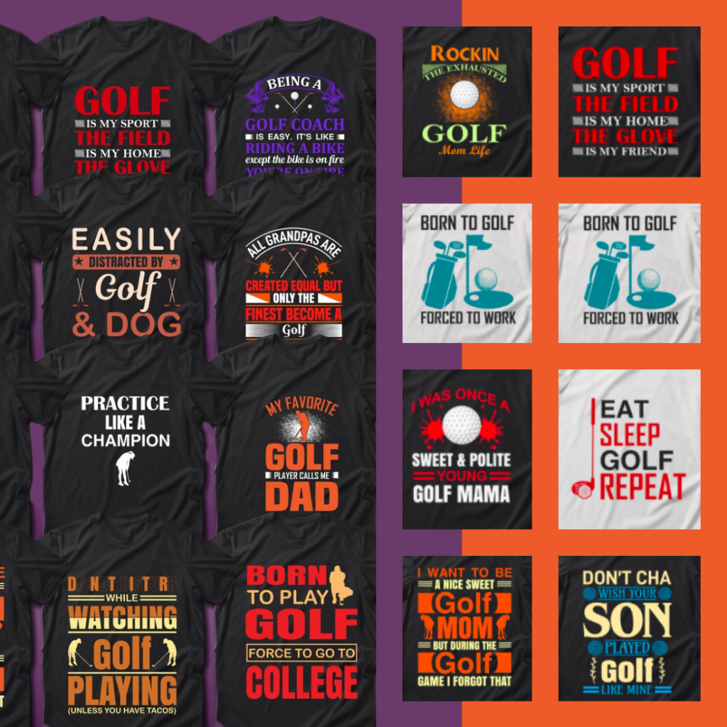 40 Golf Quotes T-Shirt Designs Bundle - MasterBundles