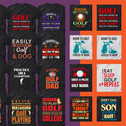 2 40 Golf Quotes T Shirt Designs Bundle