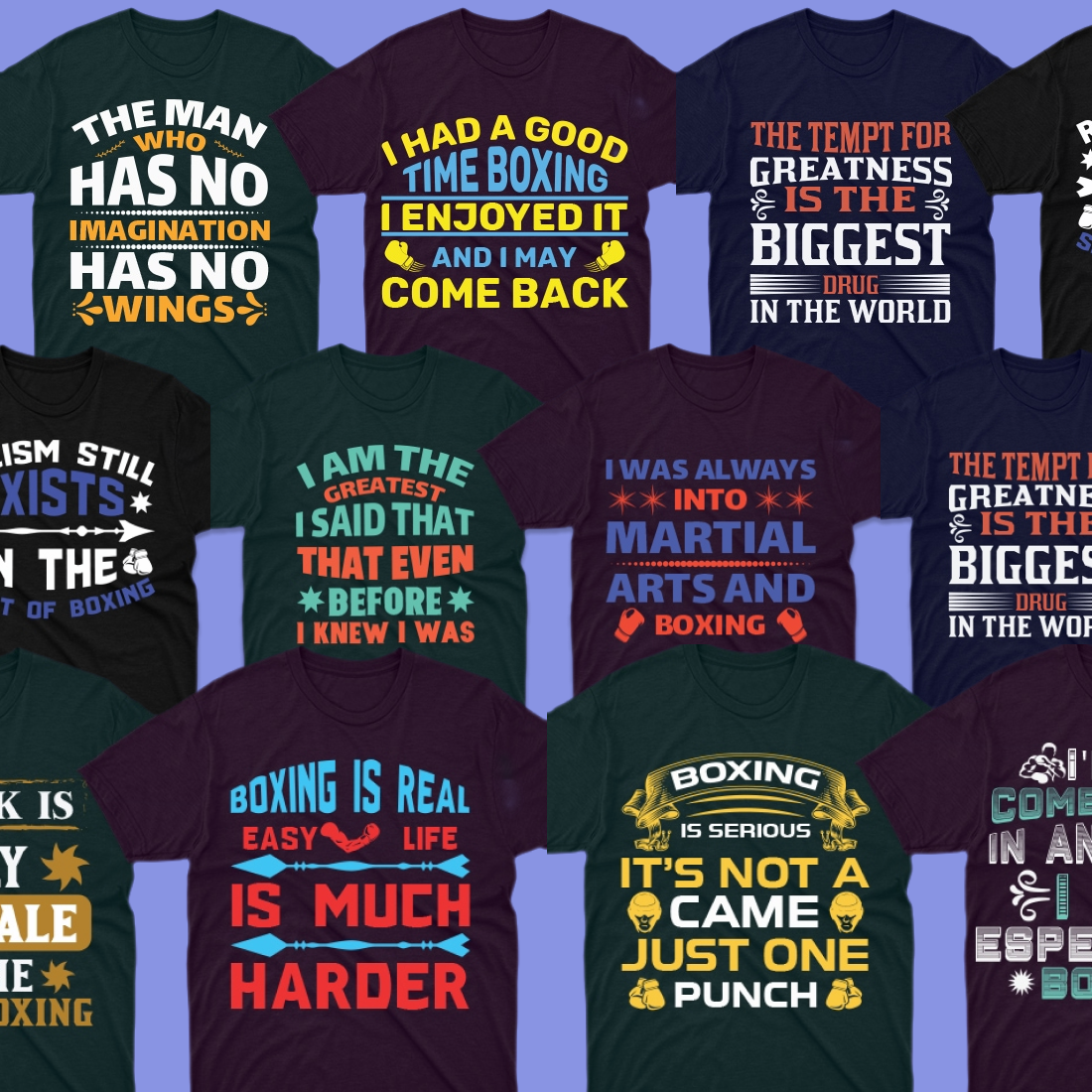2 50 Editable Boxing T Shirt Designs Bundle