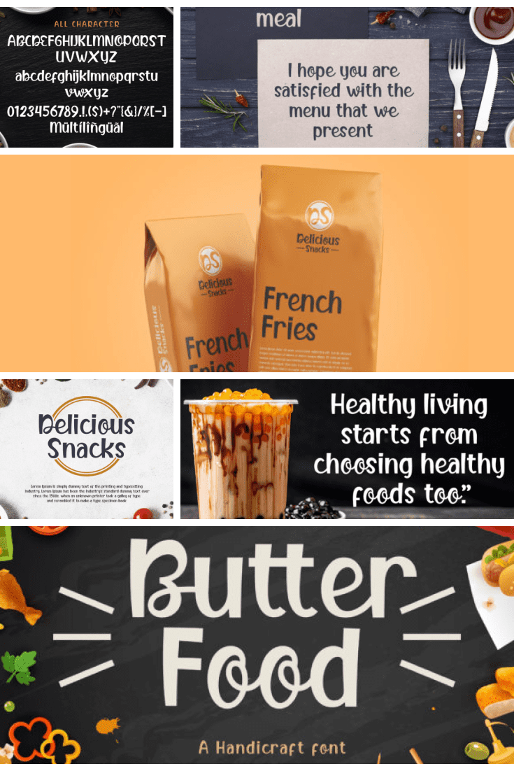 Butter Food Network Font - MasterBundles - Pinterest Collage Image.